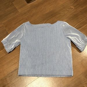 J.Crew blue and white striped ribbed blouse. Extra small but fit small to medium